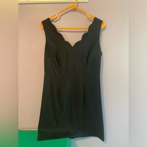 Connected Apparel Black Scalloped Mini Dress 10